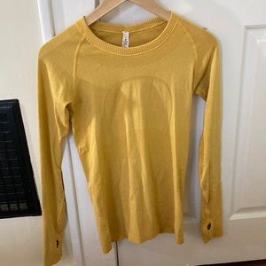 Lululemon Swiftly Tech Long Sleeve Shirt, Mustard Yellow, Size 6
